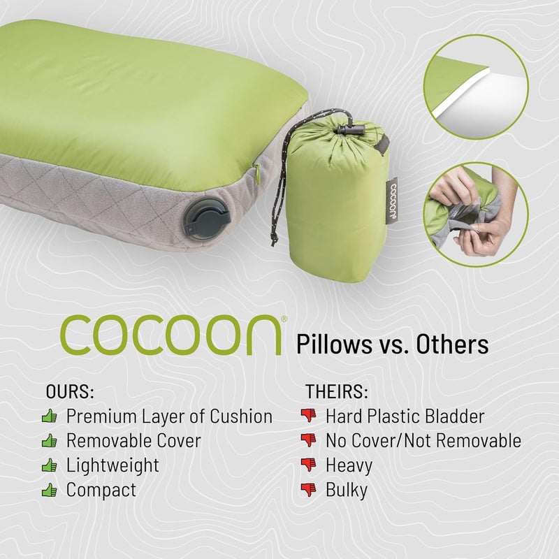 Cocoon - Premium - Ultralight Inflatable AirCore Shaped Pillow - Washable Travel Air Pillows for Camping, Hiking, Backpacking (Regular 11" x 15") - Image 3